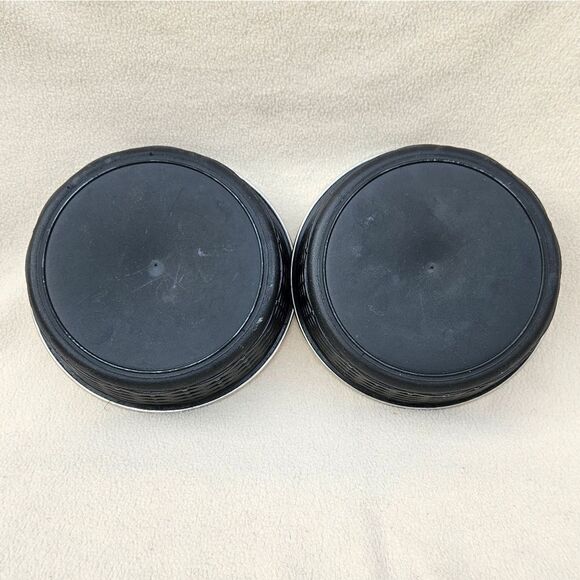 Stainless Steel and Black Food or Water Bowls - Set of 2 - Picture 7 of 8